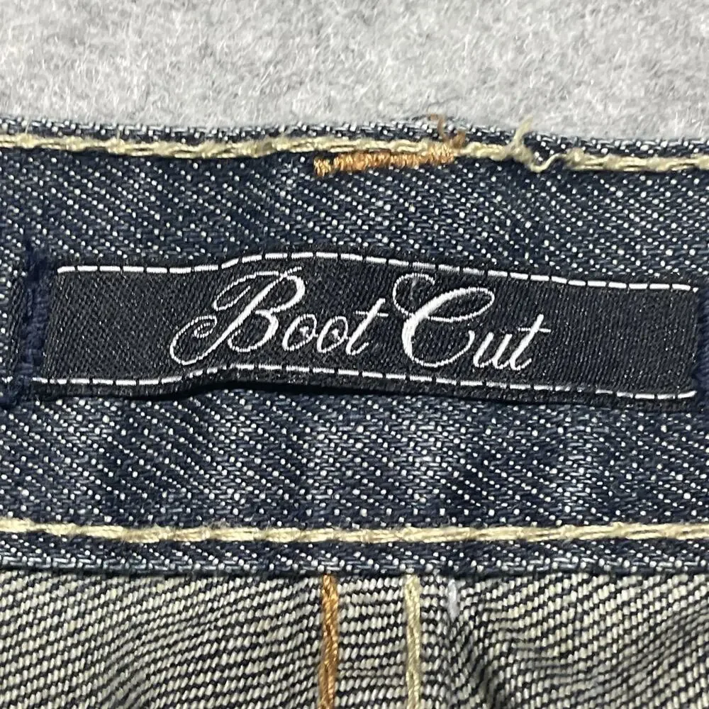 Marc Ecko Jeans Mens Boot Cut Fits 36x27 Med Wash Faded Cowboy Baggy Y2K Cut Sew